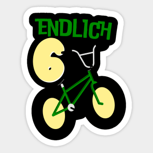 Endlich 6 BMX Fahrrad Kinder Geburtstag Jungen Sticker